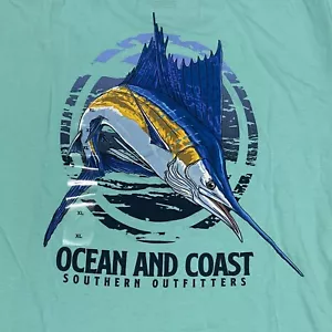 T-shirt blu chiaro Ocean & Coast Southern Outfitters - taglia (XL) - nuova con etichette! - Foto 1 di 8