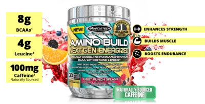 MuscleTech Amino Build Next Gen energetisierte BCAAs 2 PORTIONEN NUR PROBE ALLE BCAAs