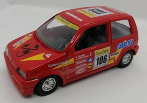 Burago Fiat Cinquecento Diecast Red Toy Rally Car 1:24 Made Italy #106 Michelin - Picture 1 of 8