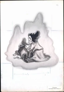 1940 Walt Disney Blancanieves Ilustración Original - "El Sastre" - Obra de Arte Dopey - Imagen 1 de 7