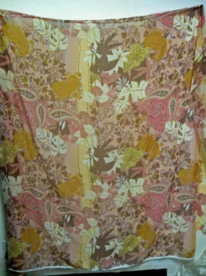 Chiffon crinkle paisley ouro lurex bordado pastel malva, ouro, marrom claro 58 - Imagem 1 de 4