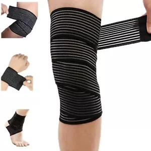 Extra Long Elastic Knee Wrap Compression Bandage Brace Support for Legs, Plan... - Picture 1 of 4