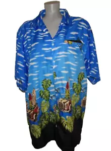 PACIFIC & CO Para hombres Talla XXL, Camisa Tropical Vagones Woodie, Tablas de Surf, Hojas Usada en Excelente Condición - Imagen 1 de 9
