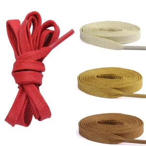 Flat Wax Shoelaces Dress Canvas Sneaker Boots Leather Shoe Laces String Shoes - Picture 1 of 22