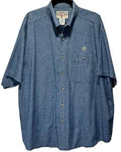 Wrangler Rugged Wear Hemd Gr. XXL Blau Chambray Kurzarm 100% Baumwolle - Bild 1 von 10