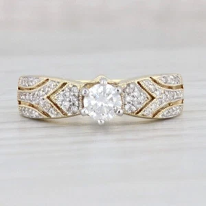 1.50 Ct Round Cut Diamond Vintage Unique Engagement Ring 14K Yellow Gold Finish - Picture 1 of 9