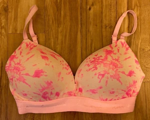 Victoria's Secret Love Pink Tie Dye Wireless Push Up Bra- 34DD - Wear Everywhere - Picture 1 of 6