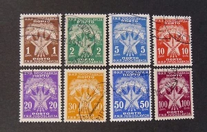 JUGOSLAVIA, Jugoslavija 1951 " Segnatasse nuovo tipo e valore " 8V.Cpl set Used - Picture 1 of 1