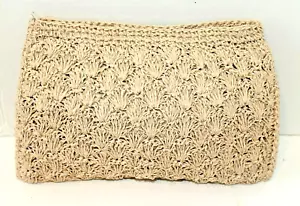 Purse Vintage Handmade Straw Clutch Bag Shell Pattern Linen Lined Philippines - Picture 1 of 4