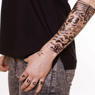 TATTOODRUCKER 1 x Temporary Cloud Tattoo - Twenty Three HB087 (1)