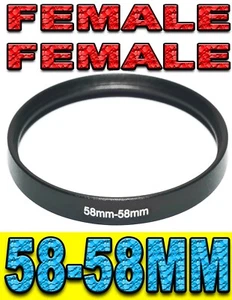 FEMMINA FEMMINA 58MM-58MM ANELLO ADATTATORE INTERNO RING 58-58MM FEMALE FEMALE - Picture 1 of 1