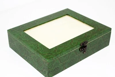 Wood handmade storage/trinket box/flexible compartments Moroccan Mandala design - Image 1 of 4