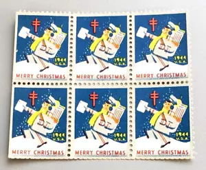 Jimace29 US WX118 oder 119, Weihnachtssiegel 1944 6er Block. Unbenutzt. - Bild 1 von 2