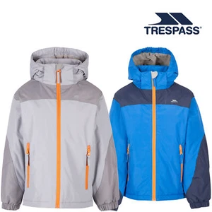 Trespass Boys Padded Waterproof Jacket 2 Zip Pockets with Detachable Hood Launch - Picture 1 of 5