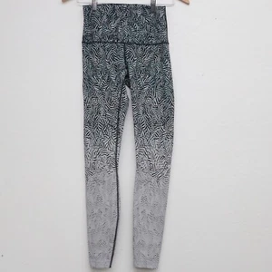 Lululemon Wunder Under Pant Hi-Rise Dazzle Nulux Alpine Bianco Nero Taglia 6 - Foto 1 di 11