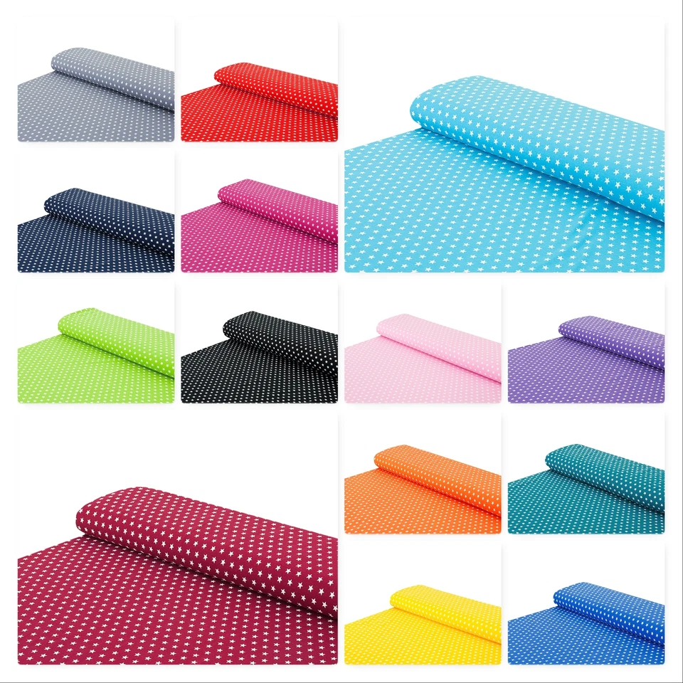 Baumwoll - Jersey Stoff Sterne blau rot rosa grau - Meterware ab 25 cm x 150 cm - Bild 1 von 1