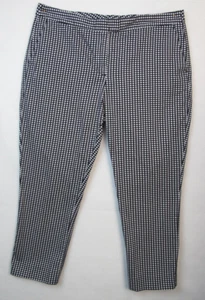 Pantalones al tobillo Brooks Brothers negros blancos a cuadros talla 10 cintura 36x25 346 - Imagen 1 de 6