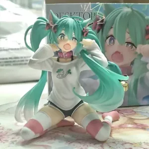 Hatsune Miku Desktop Śliczna figurka akcji Neko T-shirt Ver. Figurka anime prezent dla - Zdjęcie 1 z 7