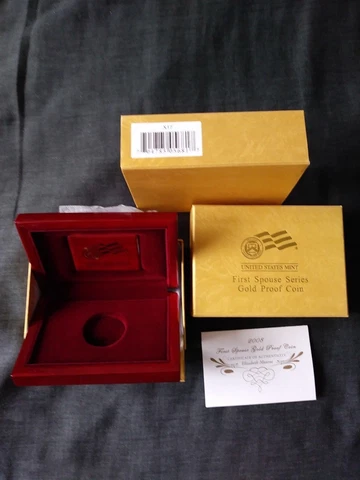 US Mint Box & COA  2008 $10 Gold Proof FIRST Spouse Elizabeth Monroe NO COINS Cover