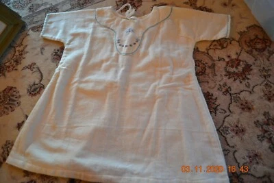 Vintage/Antique Baby Girl Nightgown Handmade 1940 Flannel/embroidered MINT - Image 1 of 4