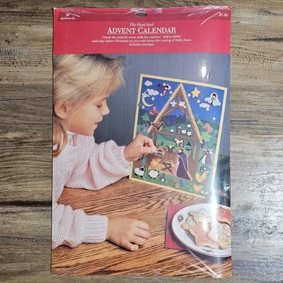 Christmas Hallmark First Noel Nativity Scene Advent Calendar Stickers & Envelope - Image 1 of 4