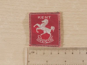 Vintage Kent Invicta White Horse Patch England County Badge 1950s Woven Cloth - Picture 1 of 2