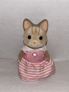 Vestido Sylvanian Family Calico Critters #5180 Rayas Gatito Gato Época Rosa Concha - Imagen 1 de 7