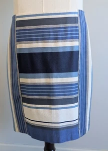 J McLaughlin Damenrock 10 mehrfarbig blau gestreift gerade Karriere modern - Bild 1 von 13