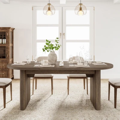 Mesa de comedor ovalada de 70,8 pulgadas para 6-8 personas, mesa de cocina larga grande con grueso  Foto 1 de 4