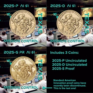 🔥2025-PD S PROOF Monedas de dólar de innovación estadounidense ⚙️ / ✯ Texas ✯ / Limitadas - Imagen 1 de 5