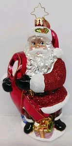2011 Christopher Radko "Caring Claus" Aids Awarenesd Santa Blown Glass - Imagen 1 de 6