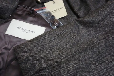 Burberry London Brown Herringbone Sport Coat Jacket 46R NEW - Image 1 of 4