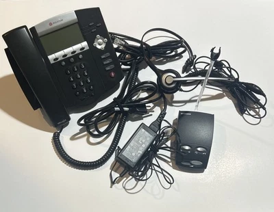 Polycom Digital Phone SoundPoint IP450 w/ Power Supply Cord/Cable Headset/Stand - Image 1 of 4
