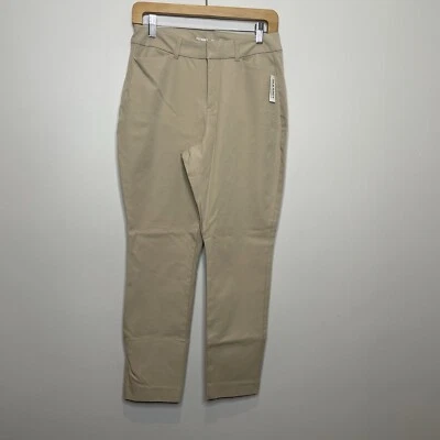 Pantalones Pixie Old Navy tiro alto secretos bolsillos lisos beige para mujer talla 10 nuevos con etiquetas Foto 1 de 4