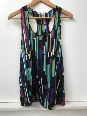 Женская спортивная майка без рукавов блузка American Rag Cie черная многоцветная M - Изображение 1 из 3