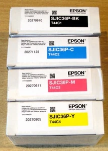 full set GENUINE EPSON SJIC36P-BK SJIC36P-C SJIC36P-M SJIC36P-Y ink cartridges - Picture 1 of 4