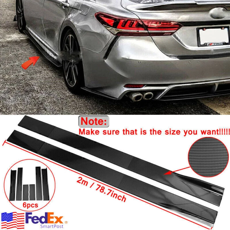 Carbon Fiber 78.7'' Side Skirts Rocker Panel For Cadillac Escalade ESV EXT ATS - Image 1 of 4