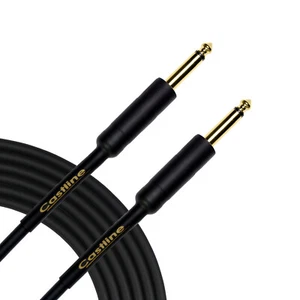 Castline Gold Guitar 1/4" TS Straight Unbalanced Guitar Cable Mogami 2524 - Picture 1 of 4