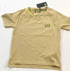 women's FILA cropped t-shirt size XS beige short sleeve round neck cotton mix - Picture 1 of 9