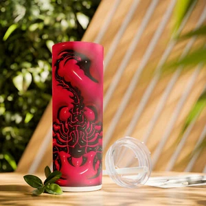 Abstract Floral Pink Tumbler, Reflective Blossom Art, Unique Tumbler Drinkware - Picture 1 of 35