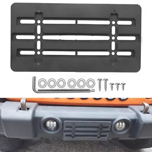 License Plate Holder Bracket Kit For Jeep Wrangler Cherokee Compass Front Bumper - Bild 1 von 10