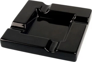 Cendrier En Céramique Noir Brillant / 4 Compartiments / 35 X 195 X 195 Mm - Picture 1 of 1