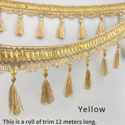 12 Meters DIY Length Curtain Tassel Edging Cushion Sewing Trim Upholstery Craft  - Image 1 of 4