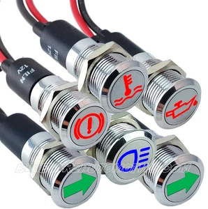 SS DASH PILOT LIGHT SIGNAL KIT 12mm HOT ROD HOLDEN FORD FALCON WILLYS DODGE - Bild 1 von 7