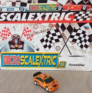Ford Focus Micro Scalextric Rally Car #11 Toko Racing Orange 1:64 Scale 12V Used - Picture 1 of 24