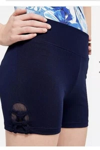 NWT Justice Lattice Activewear Performance Compression Shorts Blue Size 6 - Picture 1 of 3