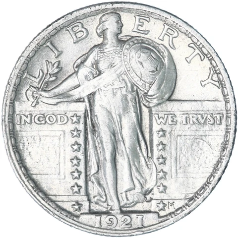 1921 Standing Liberty Quarter 90% Silver About Uncirculated AU+ See Pics W644 Cover