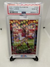 2021 Playbook Trey Lance RC Rookie Card Logo Shield Holo Case Hit  SSP PSA 10