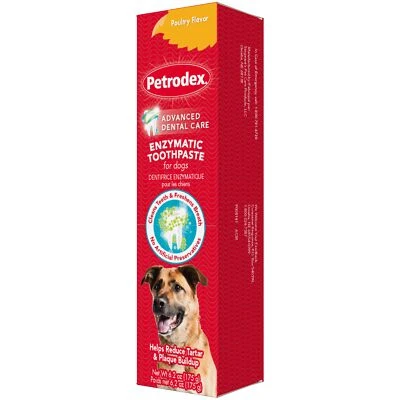 Pasta de dientes enzimática Petrodex para perros 6,2 onzas sabor a aves combate la placa mala... Foto 1 de 4