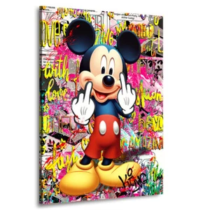 Acrylglas Bild Micky Maus Mittelfinger Pop Art Comic Wand Bilder Deko Plexiglas - Bild 1 von 6